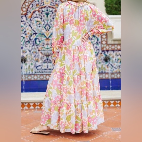 J.Marie The Ava Mae Long Sleeve Maxi Dress In Multi Floral - Picture 2 of 9
